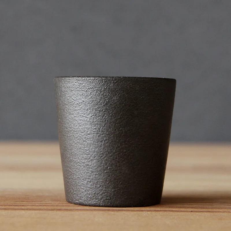 Ofenbrand China Keramik Teetasse Töpferei Jianzhan Trinkgeschirr Temmoku Glasur Porzellan Kung Fu Tassen Set für Wasser Latte Milch