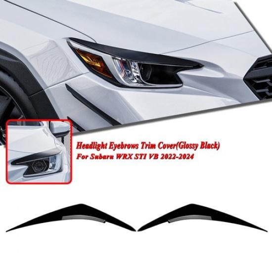Headlight Eyebrow Trim Lamp Decor For Subaru WRX STI VB -2025 Black