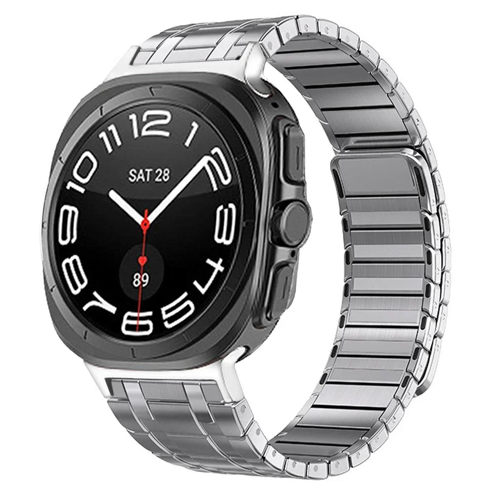 Stainless Steel Magnetic Band for Samsung Galaxy Watch Ultra 2025 Loop Bracelet No Gaps Strap ULTRA 7 47MM Curved End Watchband