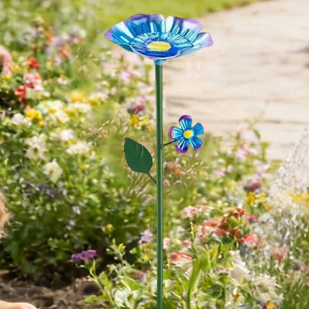 Bee Watering Station For Garden Outdoor Metal Flower Shaped Bird Feeder Backyard Hummingbird Drinker For Lawn Patio Balcony Farm