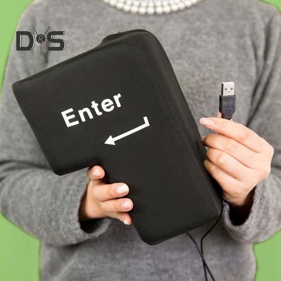 Buton de intrare mare, alimentat prin USB, pentru ameliorarea stresului, cheie de intrare mare, jucărie, buton de introducere ergonomic, pernă, burete, decorare pentru birou