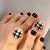 Black & White Checkered Toenail Patches: Short, Wearable Nail Art for Finished Manicures
