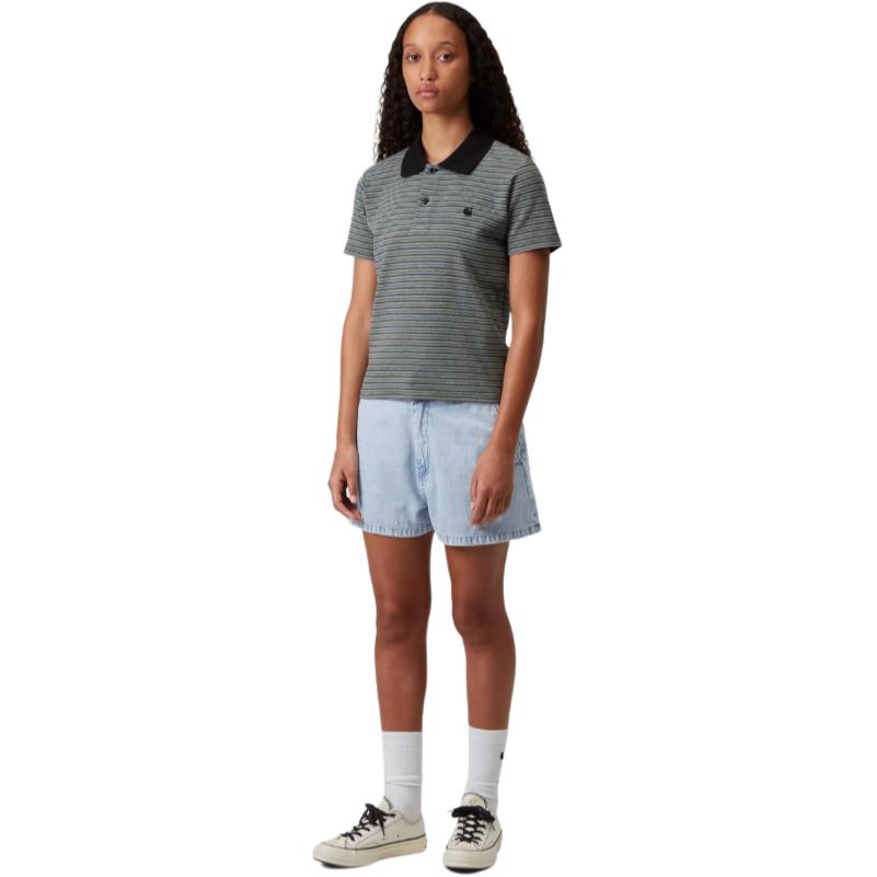Carhartt WIP Ss26 Womens Lova High-Waisted Comfortable Simple Zipper Loose Denim Shorts Women Shorts I036286-01-12