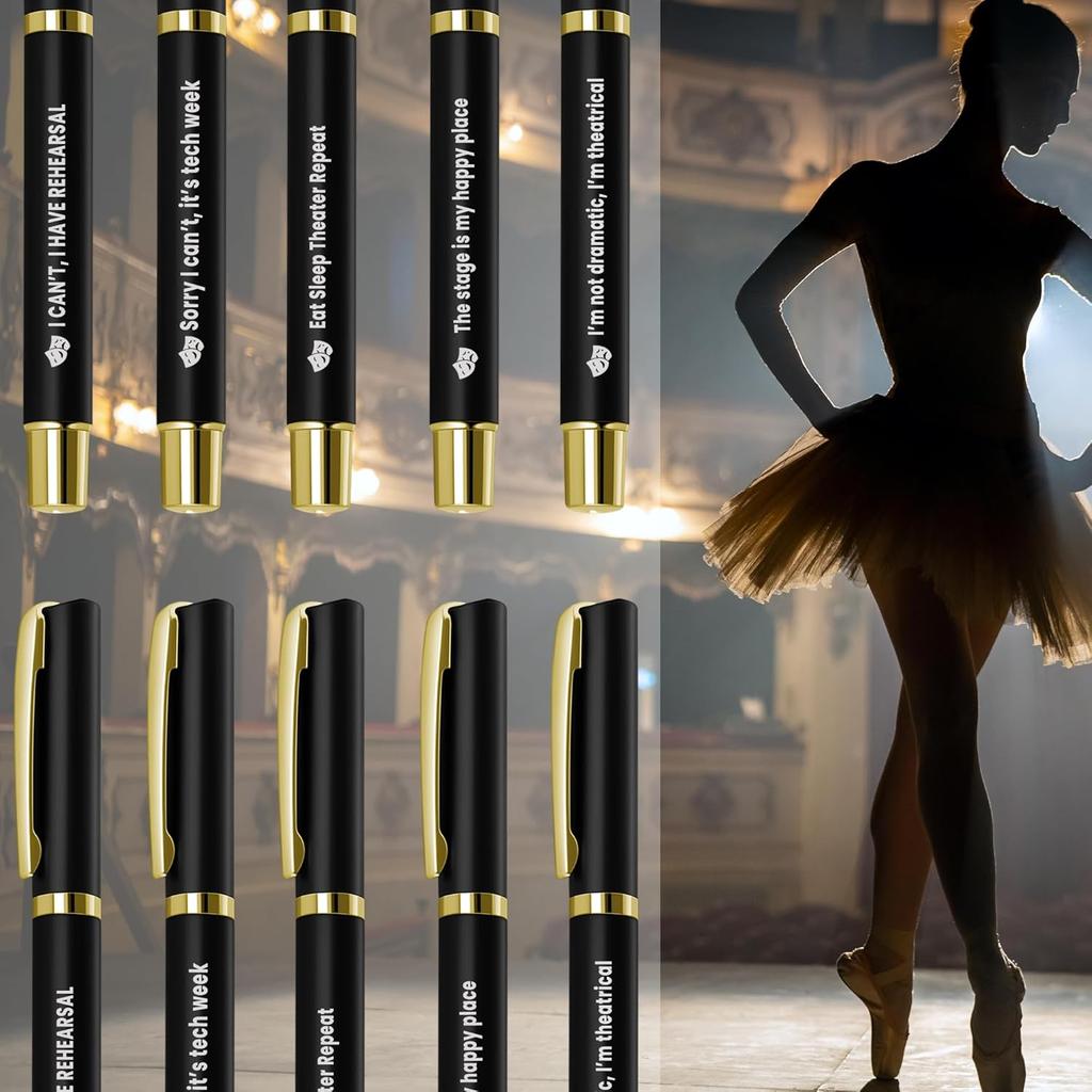 Theater Gifts 10PC Theatre Life Ballpoint Pens Broadway Musical Theater Gift for Directors, Actors, Music Teachers, Students, Musicians
