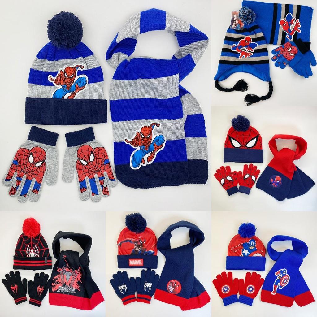 Cozy And Colorful Spider Man Knit Hat Scarf And Gloves Set For Boys Autumn Winter Outdoor Fun