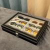 Walnut Sunglasses & Glasses Display Multi-Grid Storage Box