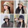 Windproof Knitted Bucket Hat Warm Women Fisherman Hat Fashion Wool Basin Cap  Shopping Travel