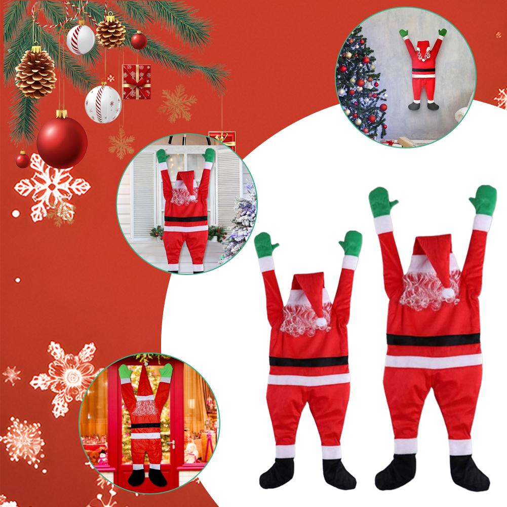 Christmas Decoration Funny Pendant Easy Installation Christmas Ambiance Wall-Climbing Santa Easily Hangs On Doorframes Gutters