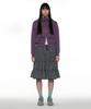 Partimento Woman Pwc Lace Trim Tiered Midi Skirt_Navy Check