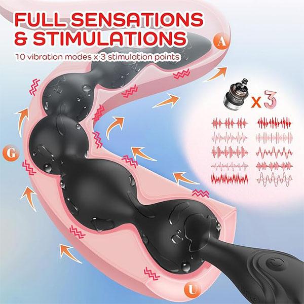 14.4 Inch Ultra-Soft Liquid Silicone Vibrating, Rechargeable Long & Flexible Vibrating Prostate Massager 10 Vibration Modes Sex Toys for Men Women