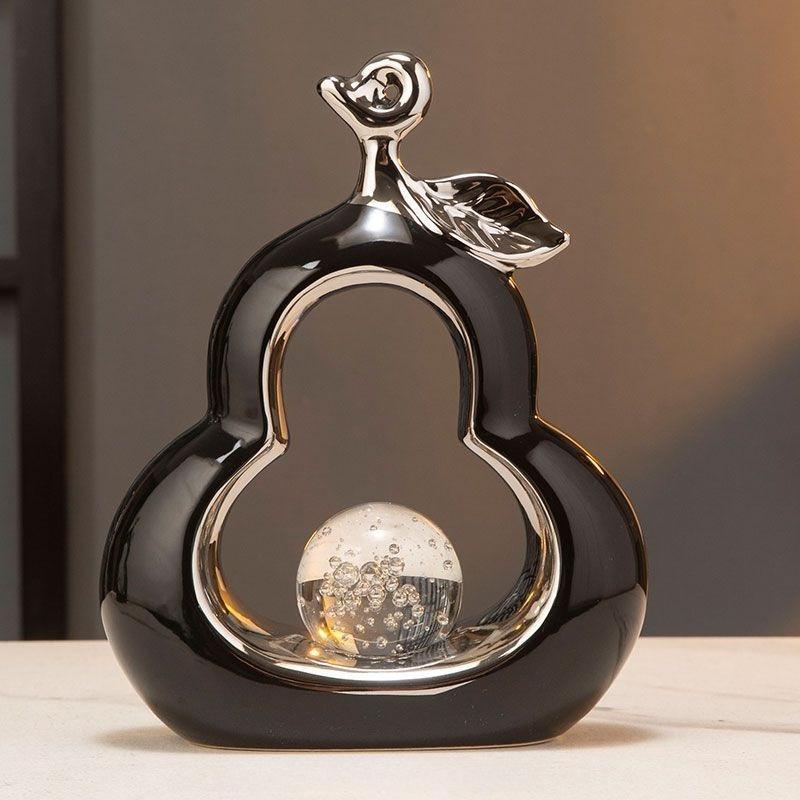 

BEPAN 1PC Creative Gourd Ornament New Luxury Ceramic Decoration For Living Room Study Bedroom High Grade Business Gift Art