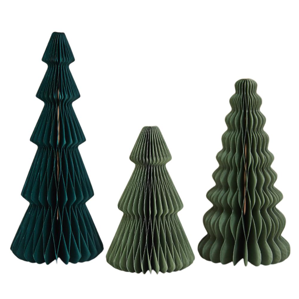 

3Pcs Origami Christmas Tree Ornament Mini Christmas Tree Paper Christmas Tree for Christmas Winter Festival New Year Decoration Other темно-зеленого