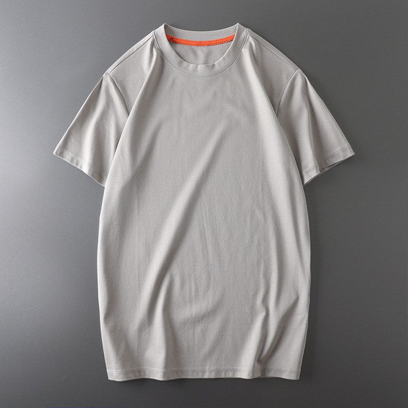Export Export Tail Single Modal Mercerized Cotton Mulberry Silk Short Sleeve T-Shirt Men's Summer Tops Original Single Menswear Clothing