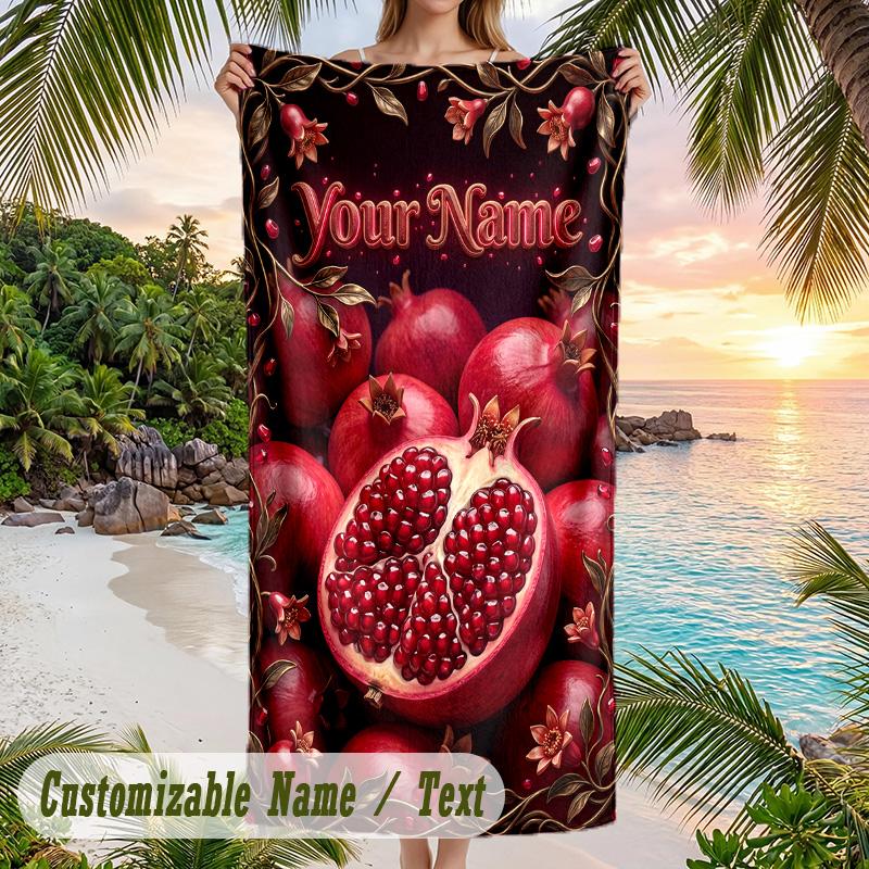 Decorative Artwork Theme Beach Towel Personalized Custom Name & Text Soft Quick Dry Beach Towel for Swimming Travel