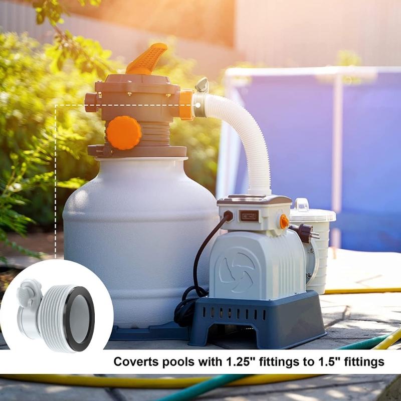 Swimming Pool Hose Adapter with Collar for IntexFit ARU Threaded Connect Pumps