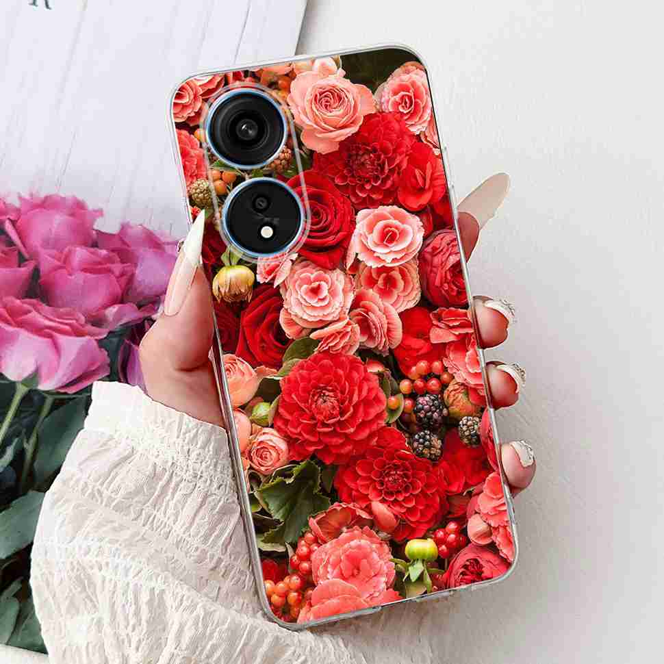 For Oppo A1 Pro 5G 6.7" Case Fashion Flower Painting Soft Silicone TPU Back Cover For Oppo A1 Pro a1 Pro PHQ110 Cases Bumper