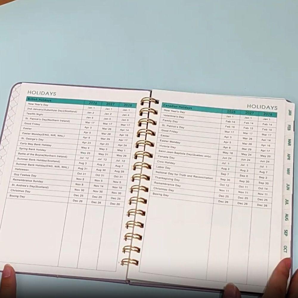 A5 Coil Schedules Notebooks PU Leather Cover Daily Planner Notepad  Record