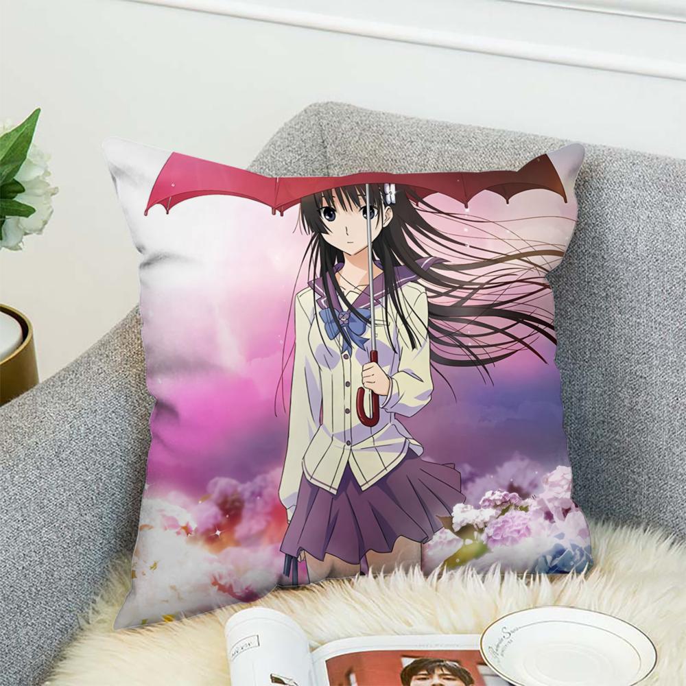Anime S-Sankarea Pillow Case For Car Sofa Decorative Home Double-sided Print Plush Square Throw Pillow Cushion Cover