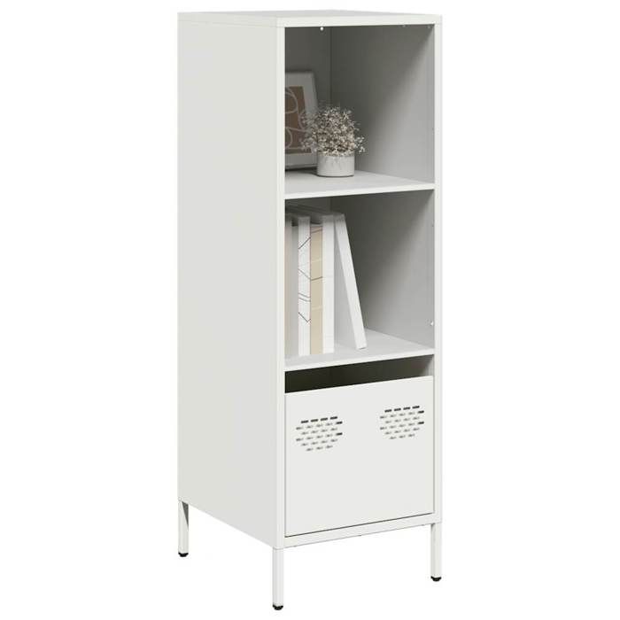 VidaXL Highboard White 35x39x103.5 Cm Steel, Bookcase, Modern Bookcase, Bookshelf, Shelf and 851381