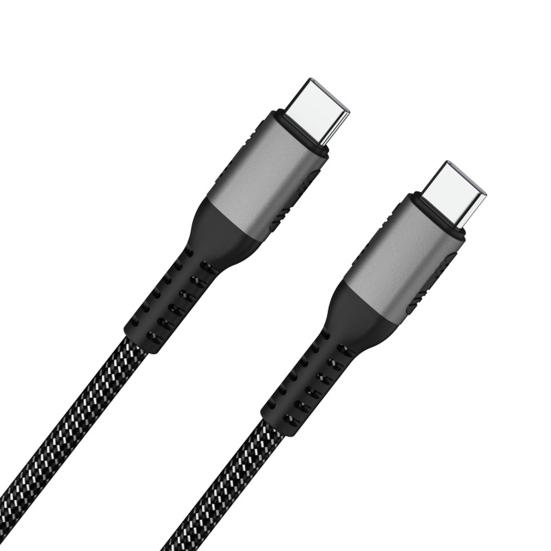 Data Cable 2-in-1 Fast Charging 5A PD 100W Type-C to Type-C Charging Cord for Laptop