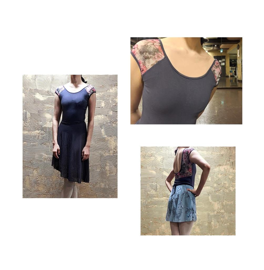 ProDance Floral Ballet Leotard PLHA017B XL Gray/Black Half-Cup (Gray Flower, (170))