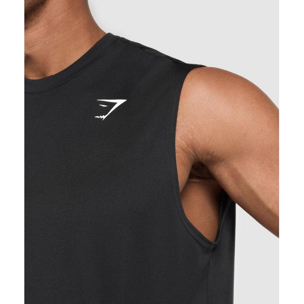 Gymshark Oversized Performance Tank Black A6a5u Bb2j
