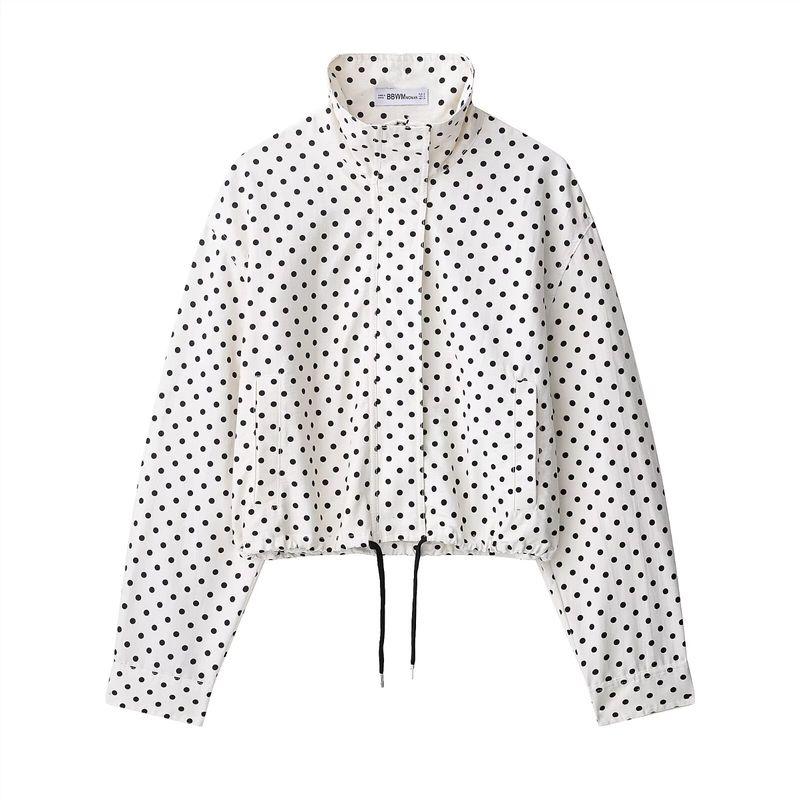 

Araltay New Arrival Fashion Style Women s Clothing Fashion All-Match Casual Minimalist Polka Dot Seersucker Outwear 2010713 White L