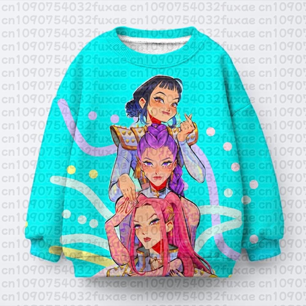Kpop Demon Hunters Huntrix Print Sweatshirt For Children Autumn Winter Long Sleeve Pullover Casual Oversiezed Kids/Adult Tops