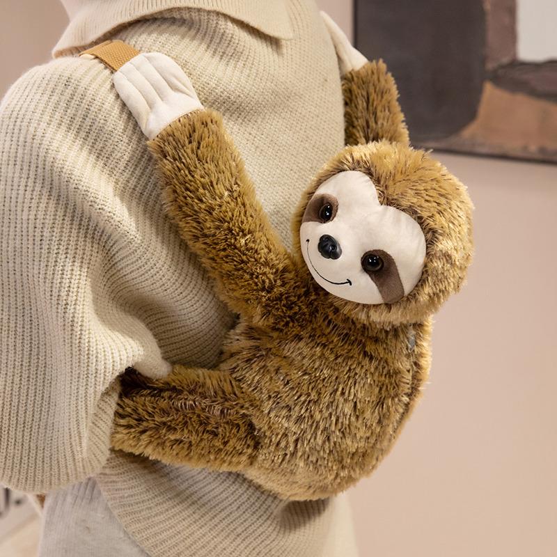 40 cm Knuffelrugzak Wilde Dieren Gevuld Zacht Luiaard Lam Giraffe Dubbele Schouders Tas Winkelportemonnee Knuffel Cadeau 40cm backpack