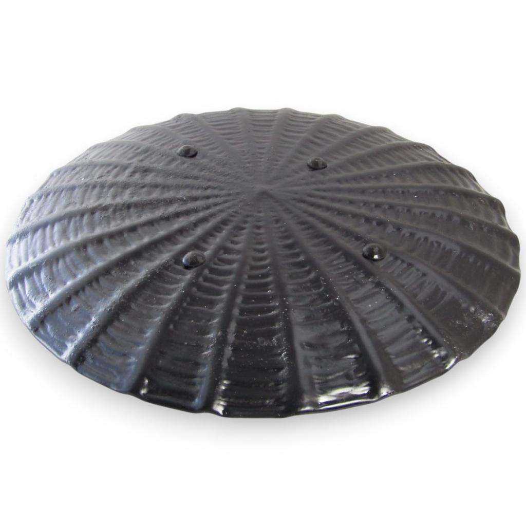 Large Round Glass Green and Sairan J-kitchens Plate, Gold, 25cm,