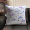 Whale Print Cushion Cover Breathable Linen Organic Fabric DoubleSided Printing Sofa Pillow Case Home Decor