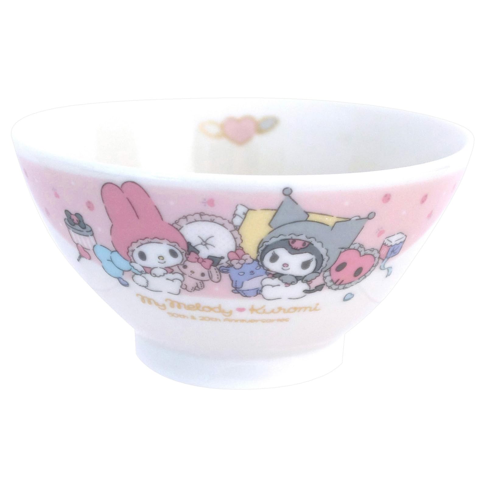 Sanrio 50th Anniversary 20th Anniversary Commemorative Rice Bowl Microwave and Dishwasher Character Made in 320160 My Melody & Kuromi (approx. розовый