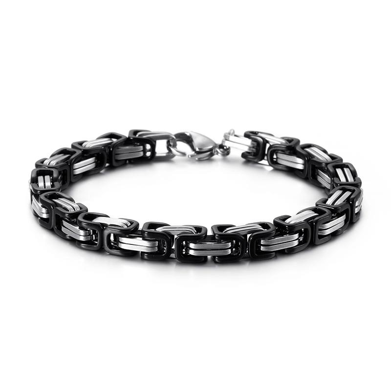 5mm Dubai Stainless Steel Byzantine Chain Bracelet Men Fashion Male Gold Color Wrap Bangle Biker Jewelry