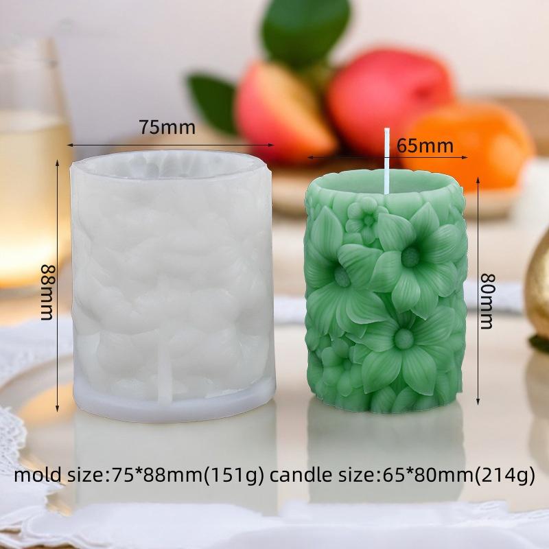 Lily Flower Relief Candle Silicone Mold DIY Linglan Flower Fragrance Smoked Soybean Wax Mold Gypsum Home Decoration Tool