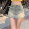 Summer Women Gothic Fashion Design 2000s Aesthetic American Vintage Mini Denim Skirt Harajuku Gyaru Y2k Hot Streetwear