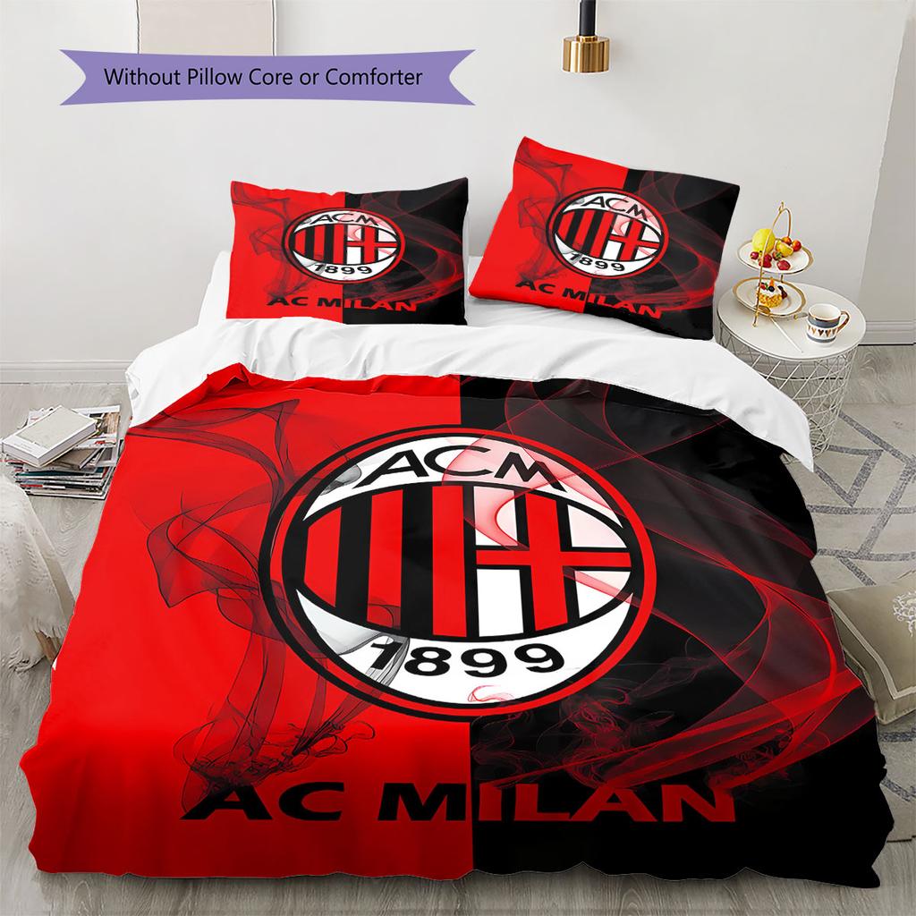 AC Milan Patronen Beddengoed, Dekbed Set Dekbedovertrek Kussensloop Huis Verjaardagscadeau(1 dekbedovertrek + 2 kussenslopen, zonder binnenkussen)