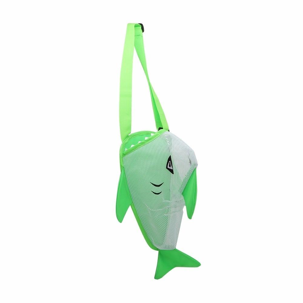 New Cute Cartoon Kids Shark Beach Bag Lightweight Portable Mesh Storage Bag with Adjustable Strap Children's Crossbody Bag
