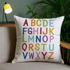 English Education Cushion Cover Plush Fabric DoubleSided Printed Invisible Zipper Sofa Pillow Case Home Bedroom Decor