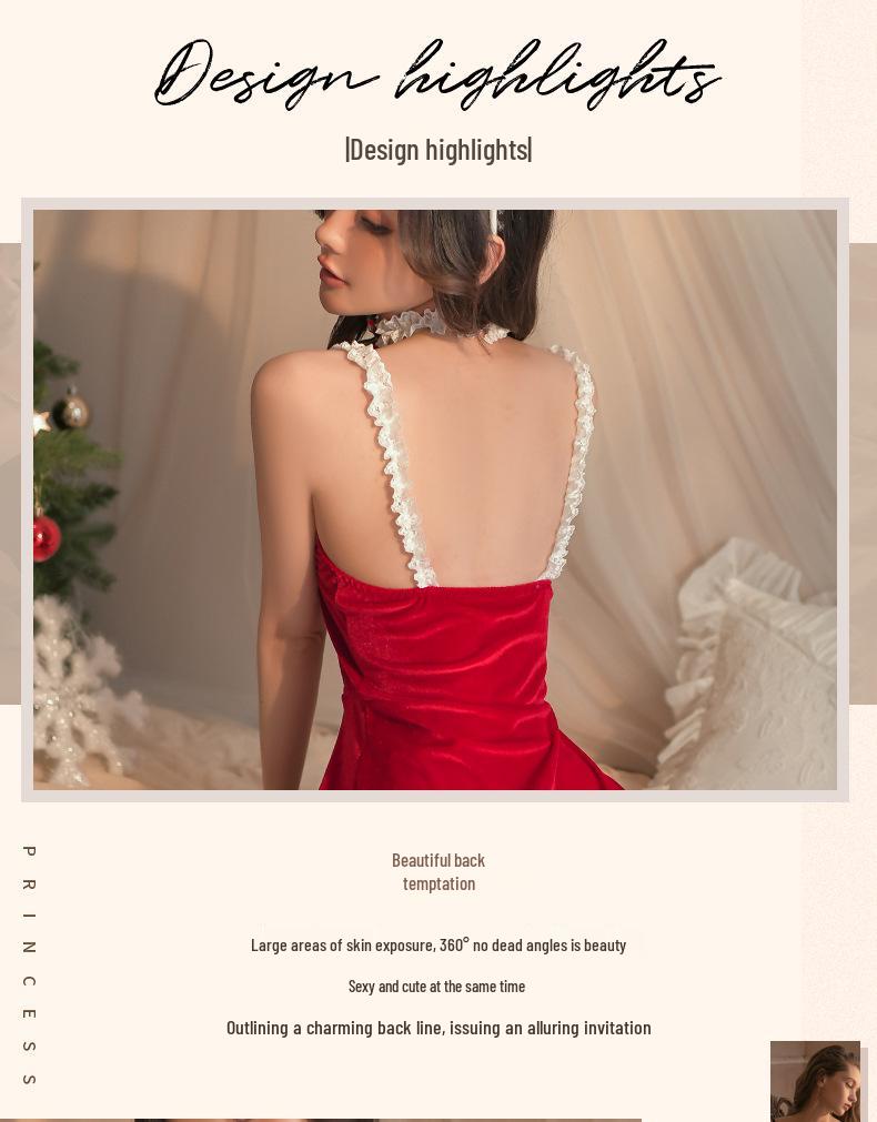 Fluffy Bunny Girl Christmas Lingerie - Backless Slip Dress