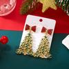 Orecchini Pendenti Albero di Natale Colorati con Fiocco di Strass Orecchino Pendente Albero di Natale Raffinato Gioiello Regalo per Festa per Donne Uomini