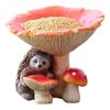Enchanting Hedgehog Mushroom Resins Figurine Statue with Bird Feeder for Outdoor Garden Lawn Patios Decorative Ornament