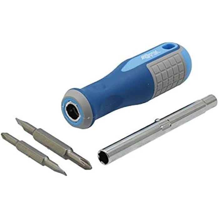 Tournevis 6 en 1 - FERRESTOCK - FSKDES016 - Caoutchouc doux - Alliage d'acier - Embouts interchangeables