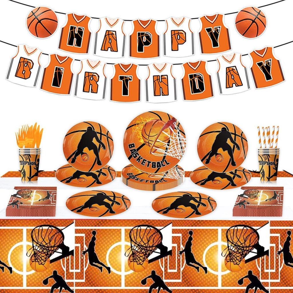 Basketball-Themed Balloon Set for Children's Birthday Party Decorations