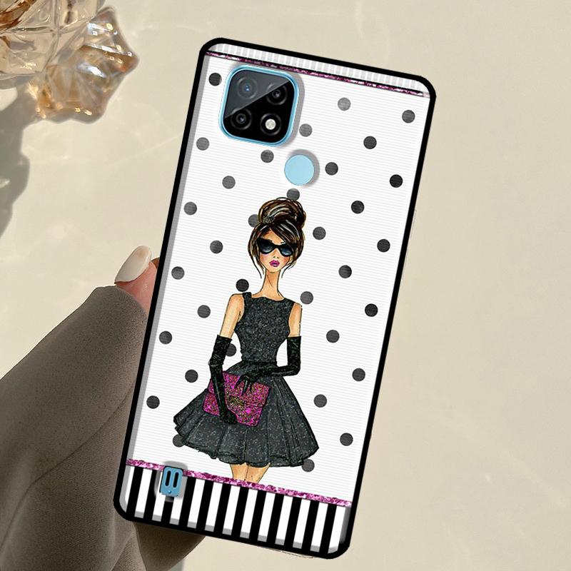 Fashion Girl For Realme C67 C75 C61 C55 C53 C51 C21Y C25S GT 6 6T 5 GT7 Pro 10 11 12 13 14 Pro Plus Case