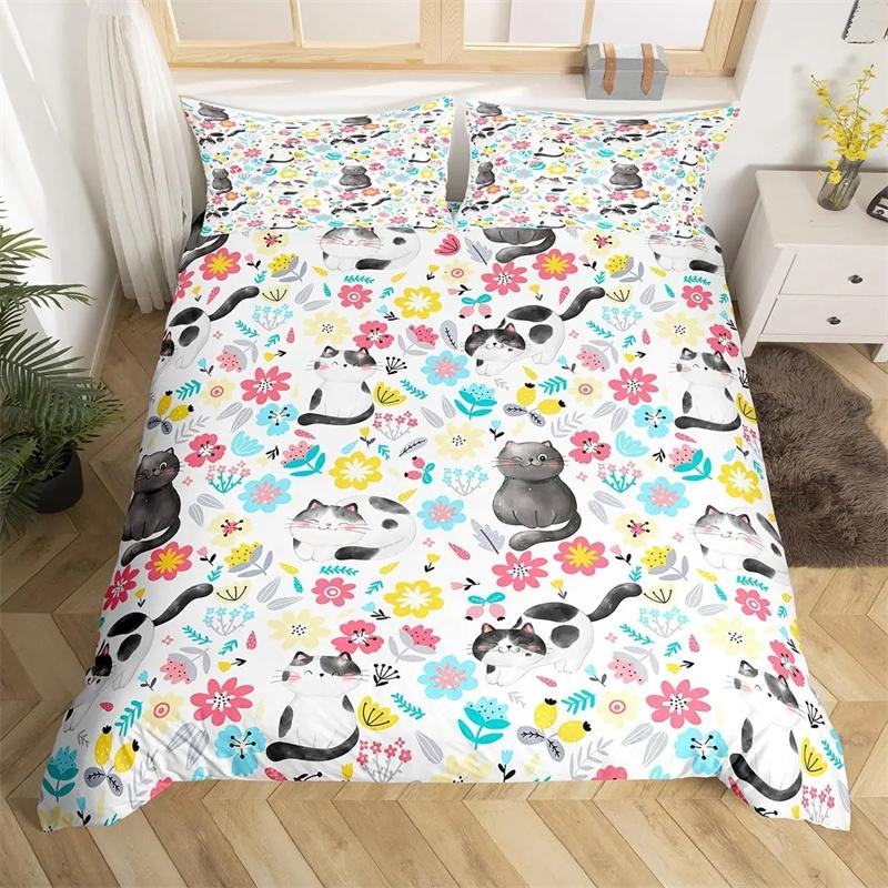 Animal Hedgehog Bedding Set Queen King Size Cute Animals Comforter Duvet Covers and Pillowcase for Adults Kids Quilt Cover