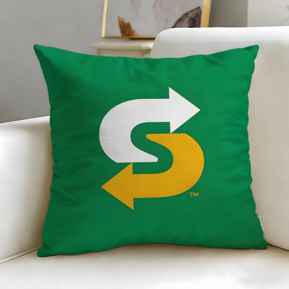 Classic Restaurant Brand Subway Cushion Cover Soft EasyWash Pillow Case Versatile for Couch Bed Travel and Office