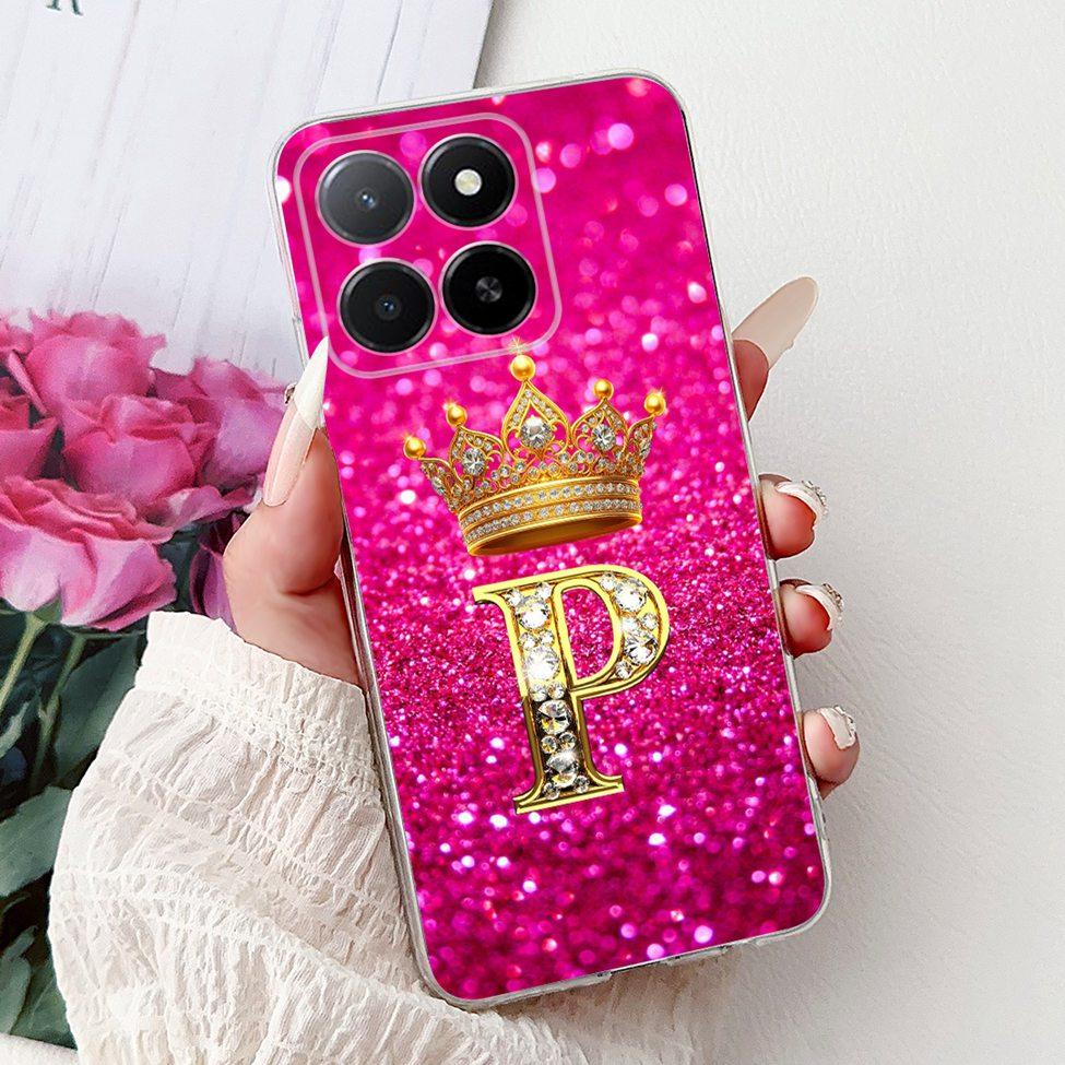 Clear For Honor X5b GFY-LX2 Case X5b Plus Fashion Luxury A-Z Letters Soft Back Cover For Honor X5b Plus Phone Case GFY-LX2P