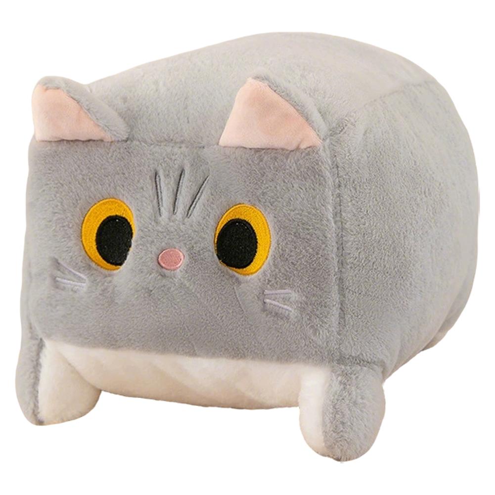 Square Cat Pillow Plush Toy Kawaii Black Cat Cushion Fluffy Soft Stuffed Animal Doll For Kids Home Decor Gift