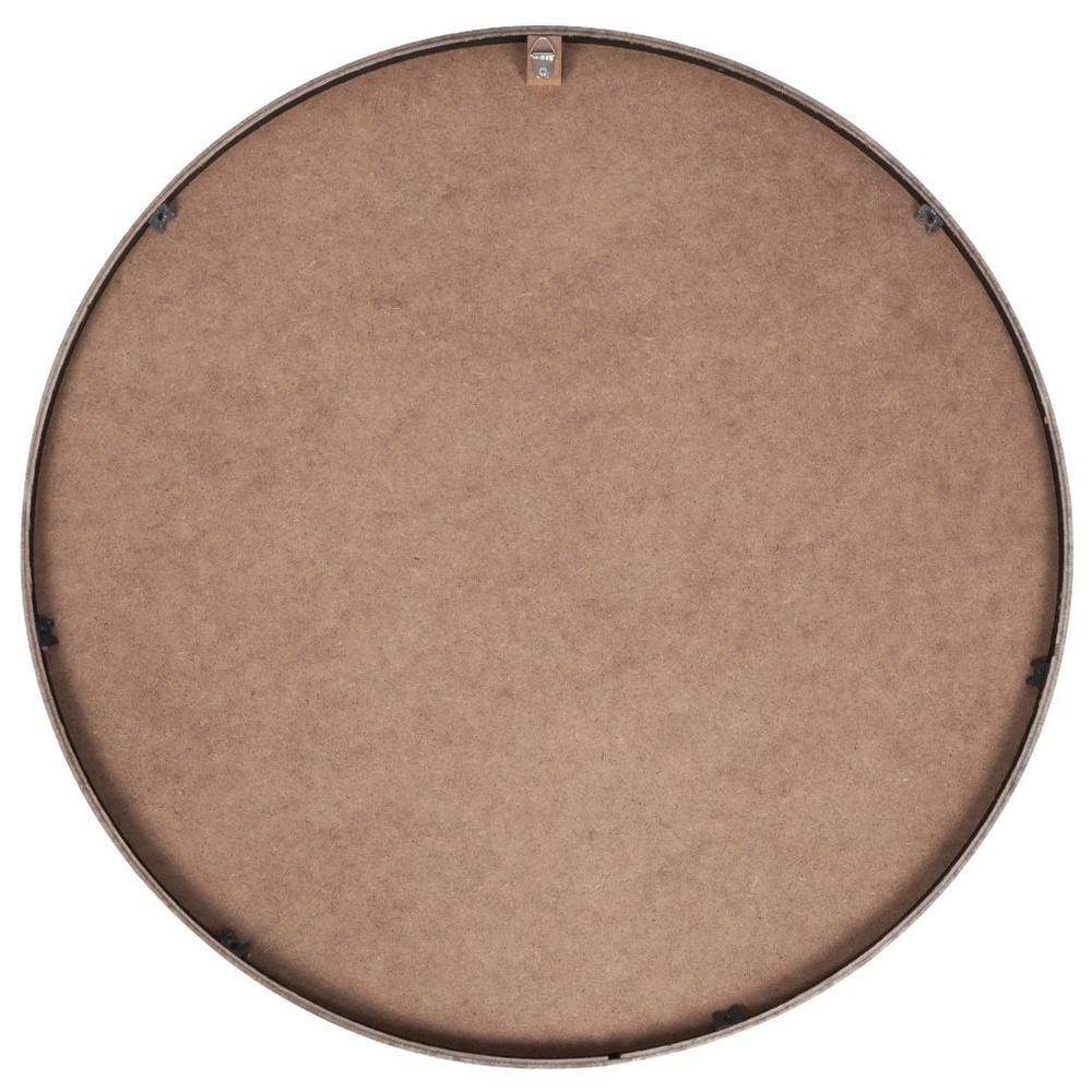 Wooden wall mirror, black, round, 50 cm