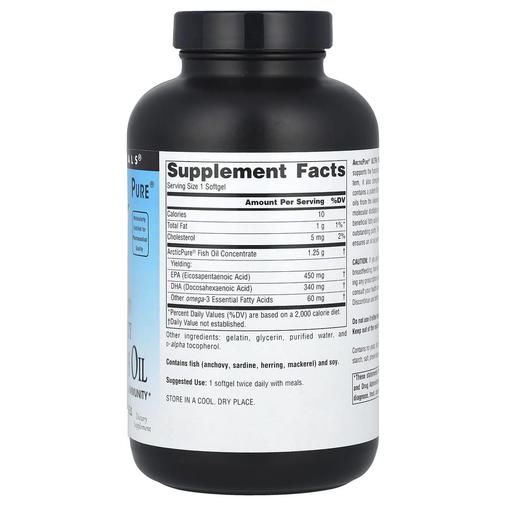 Arctic Pure® Omega-3 Fischöl, Ultra-Potenz, 850 mg, 120 Weichkapseln